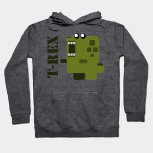 trex rectangle cute character Hoodie